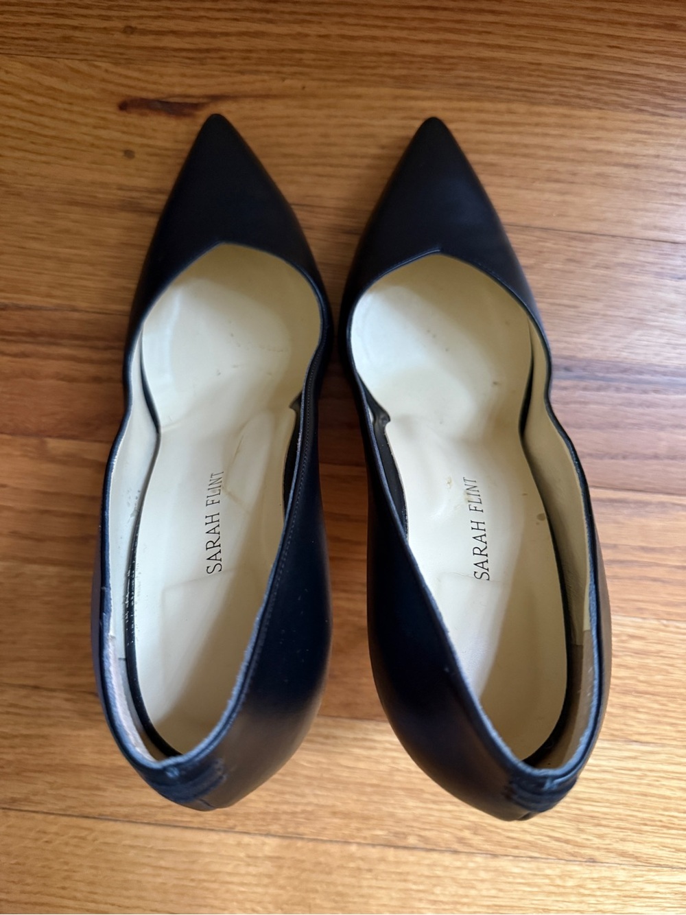 Sarah Flint Perfect Pump 100 Black Leather 4" Heel 40.5 US 9.5 Original Bags Box - Picture 4 of 12